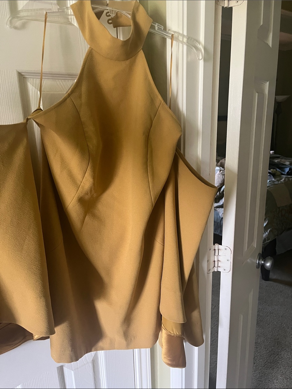 C/MEO Collective Mustard Halter Mini Dress